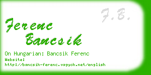 ferenc bancsik business card